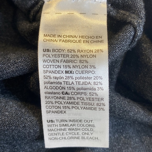 Dark Gray Cowl Neck Faux Layered Sweater - Chico’s Size 2 (L) - Picture 4 of 5